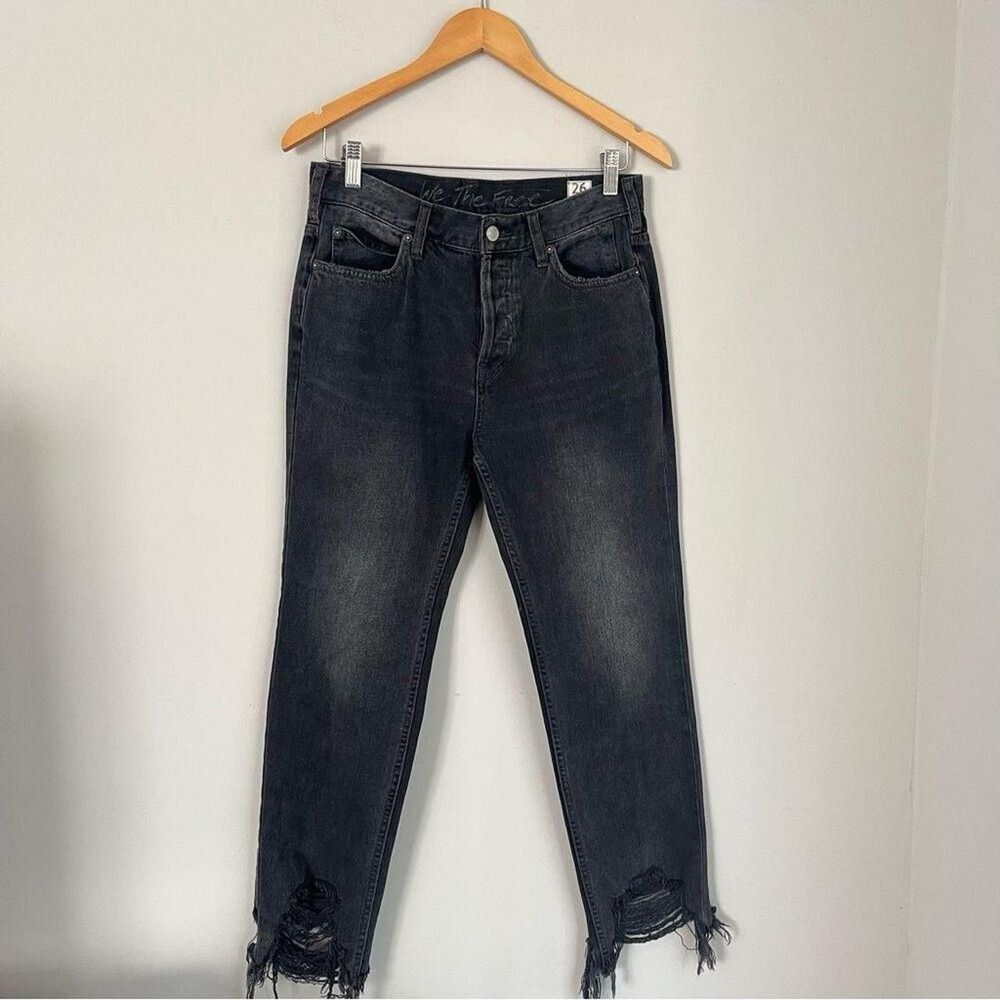 We The Free Black High Rise Straight Leg Jeans Size 26